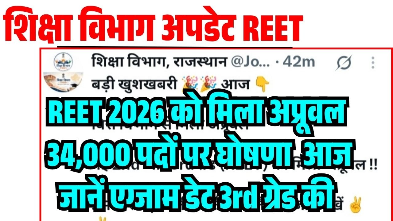 REET 2026 News Today REET 3rd Grade