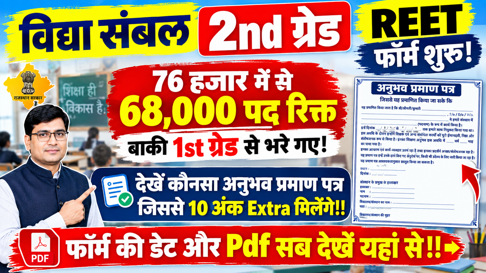 Vidya Sambal 2nd Grade REET Form 2026
